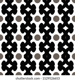 Monochrome seamless pattern with geometric ornament.