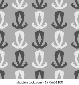 Monochrome seamless pattern with geometric ornament.
