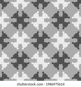 Monochrome seamless pattern with geometric ornament.