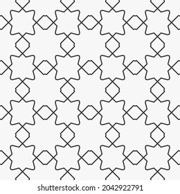 Monochrome seamless pattern with geometric ornament. Stylish abstract illustration.