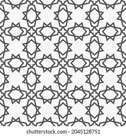 Patrón monocromo sin fisuras con ornamento geométrico.