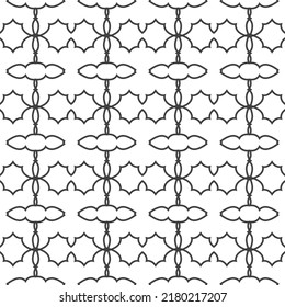 Monochrome seamless pattern with geometric ornament.