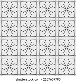 Monochrome seamless pattern with geometric ornament.