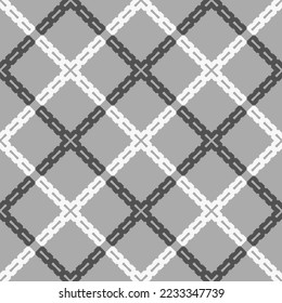 Patrón monocromo sin fisuras con ornamento geométrico.