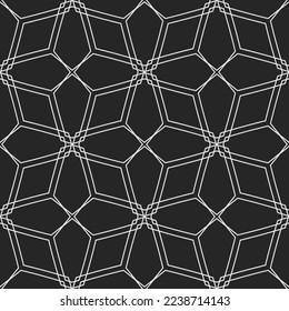 Monochrome seamless pattern with geometric ornament.