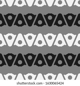 Monochrome seamless pattern with geometric shapes.