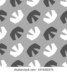 Monochrome seamless pattern with geometric shapes.