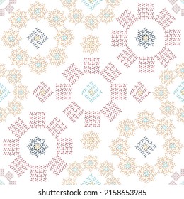 Patrón monocromo sin foco Vector de fondo geométrico blanco allover.color naranja,cian,azul,flor roja patrón de fondo blanco.diseño de vectores de patrón floral creativo.Patrón geométrico abstracto sin foco.