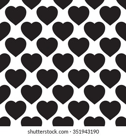 Monochrome seamless pattern with hearts. Texture for scrapbooking, wrapping paper, textiles, web page, textile wallpapers, surface design, fashion