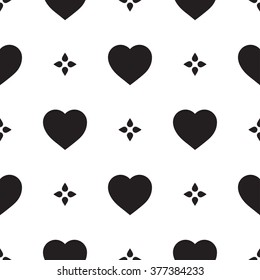 Monochrome seamless pattern with hearts. Texture for scrapbooking, wrapping paper, textiles, home decor, skins smartphones backgrounds cards, website, web page, 