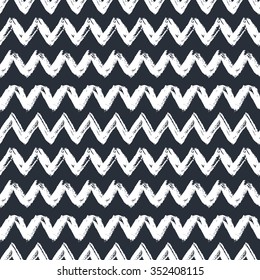 Monochrome seamless pattern, ink vector illustration, hipster textured