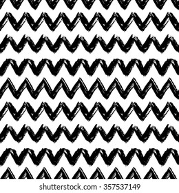 Monochrome seamless pattern, ink vector illustration, hipster textured