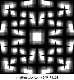 Monochrome seamless pattern of interlaced fading lines. Grid, mesh seamlessly repeatable background pattern