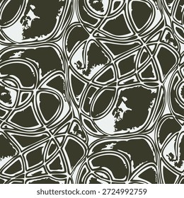 Patrón monocromo sin fisuras con líneas entrelazadas. Ilustración vectorial.