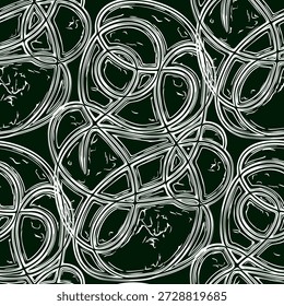 Patrón monocromo sin fisuras con líneas entrelazadas. Ilustración vectorial.