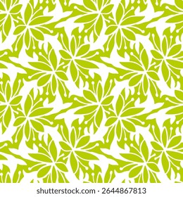 Monochrome  seamless pattern with leaves. Vector illustration. 