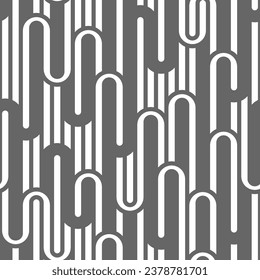 Monochrome seamless pattern of linear geometric shapes. Background for banner, poster, screensaver, decoration, interior and creative idea