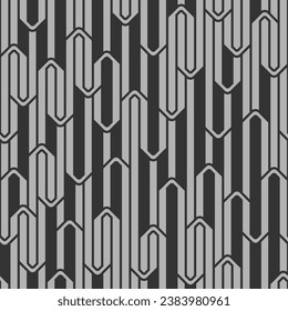 Monochrome seamless pattern of linear geometric shapes. Background for banner, poster, screensaver, decoration, interior and creative idea