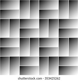 Monochrome seamless pattern with rectangle, squares shapes. Repeatable.