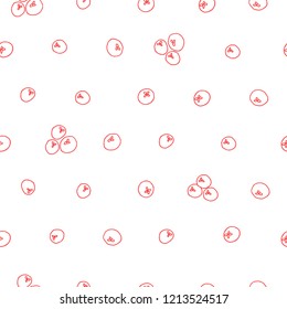 Monochrome seamless pattern with red berries