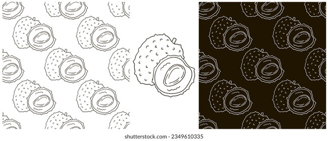 Monochrome Seamless pattern. Set in hand draw style. Can be used for fabric and etc