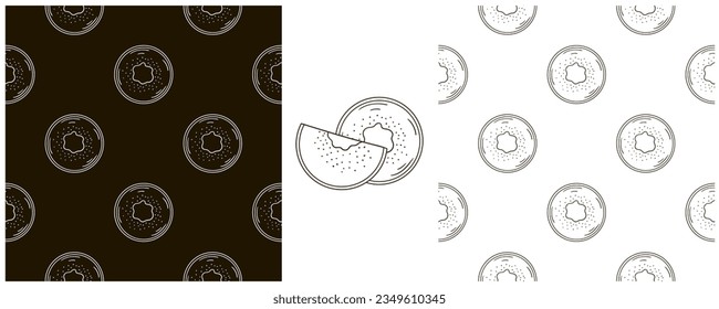 Monochrome Seamless pattern. Set in hand draw style. Can be used for fabric and etc
