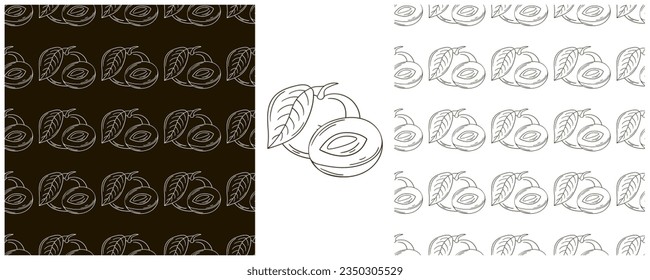 Patrón monocromo sin foco. Establecer en estilo de dibujo a mano. Se puede usar para tela y etc