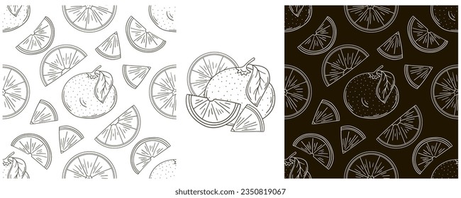 Monochrome Seamless pattern. Set in hand draw style. Can be used for fabric and etc