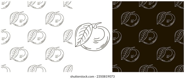 Monochrome Seamless pattern. Set in hand draw style. Can be used for fabric and etc