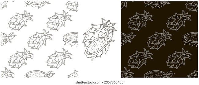 Monochrome Seamless pattern. Set in hand draw style. Can be used for fabric and etc