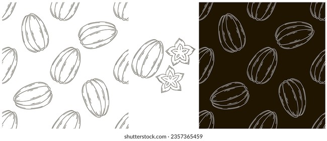 Monochrome Seamless pattern. Set in hand draw style. Can be used for fabric and etc