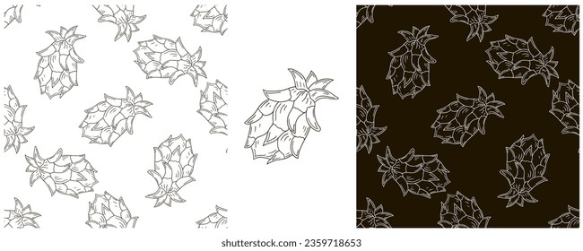 Monochrome Seamless pattern. Set in hand draw style. Can be used for fabric and etc