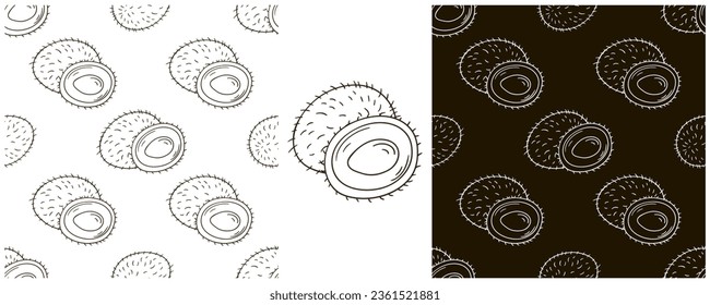 Patrón monocromo sin foco. Establecer en estilo de dibujo a mano. Se puede usar para tela y etc