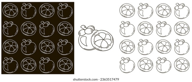 Monochrome Seamless pattern. Set in hand draw style. Can be used for fabric and etc