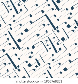 Monochrome Seamless pattern with a simple abstract drawing. Vector illustration.