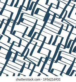 Monochrome Seamless pattern with a simple abstract drawing. Vector illustration.