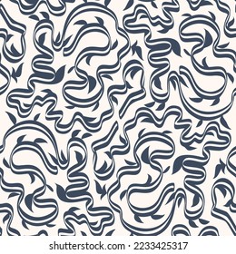 Monochrome Seamless pattern with a simple abstract drawing. Vector illustration.