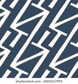Monochrome Seamless pattern with a simple abstract drawing. Vector illustration.