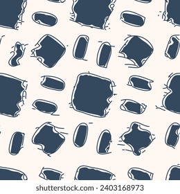 Monochrome Seamless pattern with a simple abstract drawing. Vector illustration.