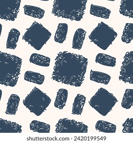 Monochrome Seamless pattern with a simple abstract drawing. Vector illustration.