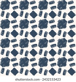 Monochrome Seamless pattern with a simple abstract drawing. Vector illustration.