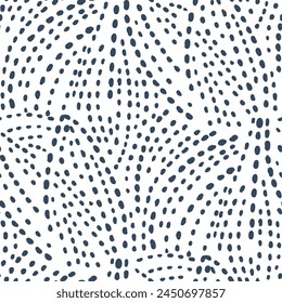 Monochrom Nahtloses Muster mit einer einfachen abstrakten Zeichnung. Vektorillustration.