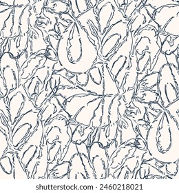 Monochrome Seamless pattern with a simple abstract drawing. Vector illustration.
