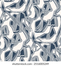 Monochrome Seamless pattern with a simple abstract drawing. Vector illustration.