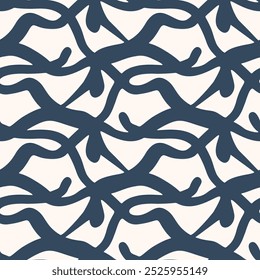 Monochrome Seamless pattern with a simple abstract drawing. Vector illustration.