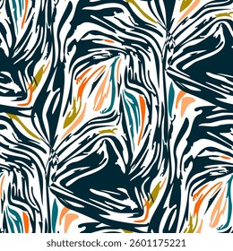 Monochrome Seamless pattern with a simple abstract drawing. Vector illustration.