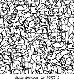 Monochrome Seamless pattern with a simple abstract drawing. Vector illustration.