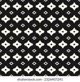 Patrón monocromo sin fisuras, textura geométrica simple en blanco y negro con formas simples, rombos. Resumen de fondo minimalista vectorial, mosaicos de repetición. Diseño oscuro y elegante para impresión, decoración, textil