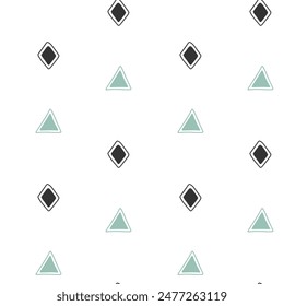Monochrome seamless pattern with simple geometric shapes. Abstract backgrounds