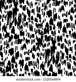 Monochrome seamless pattern, speckled animalistic texture, black animalistic spots